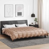 vidaXL Duvet de iarnă Auriu 220 x 200 cm Satin și Microfibra 42025844