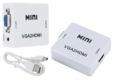 Cumpara ieftin Mini convertor de imagine si sunet VGA-HDMI, jack 3.5 mm - Alb, Oem