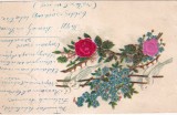 Felicitare cu un buchet de flori (circulata 1901)