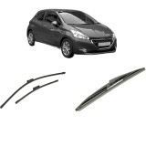 Cumpara ieftin Set 3 stergatoare PEUGEOT 208 Hatchback Van (CR_) din 2013-2019, pentru parbriz si luneta fata si spate auto, Bosch Twin-Aerotwin, din cauciuc silicon