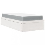 Cumpara ieftin Pat cu saltea, alb, 90x190 cm, lemn masiv pin