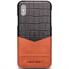 Husa piele iPhone X/Xs 5.8&amp;#039;&amp;#039; Crocodile texture Qialino foto