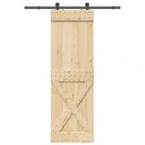 vidaXL Ușă glisantă cu set de feronerie 70x210 cm, lemn masiv de pin