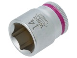 Cheie Tubulară Hexagonală 14mm 1/4" 23mm Oțel Crom-Vanadiu