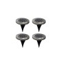 Set 4 lampi solare alb rece, cu senzor de lumina si 8 leduri cu fixare in sol, Oem