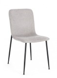 Cumpara ieftin Set 4 scaune otel negru textil gri Rinas 44x56x81 cm