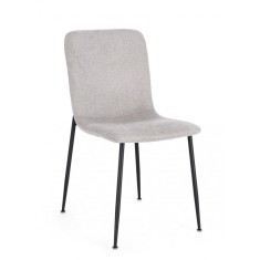 Set 4 scaune otel negru textil gri Rinas 44x56x81 cm