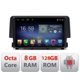 Navigatie Honda Civic 2016-2020 F-669 Octa Core cu Android Radio Bluetooth Internet GPS WIFI DSP 8+128GB 4G CarStore Technology