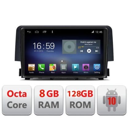 Navigatie Honda Civic 2016-2020 F-669 Octa Core cu Android Radio Bluetooth Internet GPS WIFI DSP 8+128GB 4G CarStore Technology