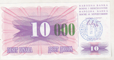 bnk bn Bosnia 10000 dinari 1993 unc foto