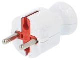Conector Alimentare AC Tată 2P 250V 16A Alb Pe Cablu