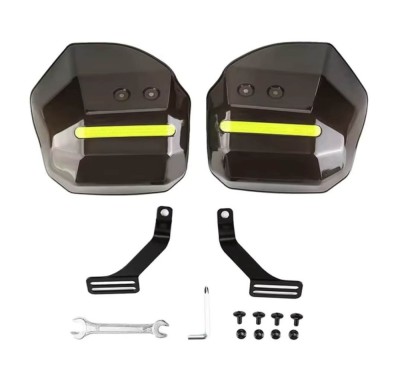 Set 2 x Apărători M&amp;acirc;ini Universale pentru Motocicletă, Scuter și ATV, Protecții Ghidon cu Inserții Reflectorizante,Protecție V&amp;acirc;nt, Frig și Intemperii foto