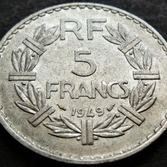 Moneda istorica 5 FRANCI / FRANCS - FRANTA, anul 1949 * cod 2736 B