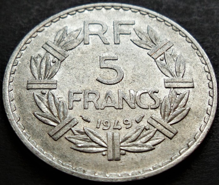 Moneda istorica 5 FRANCI / FRANCS - FRANTA, anul 1949 * cod 2736 B