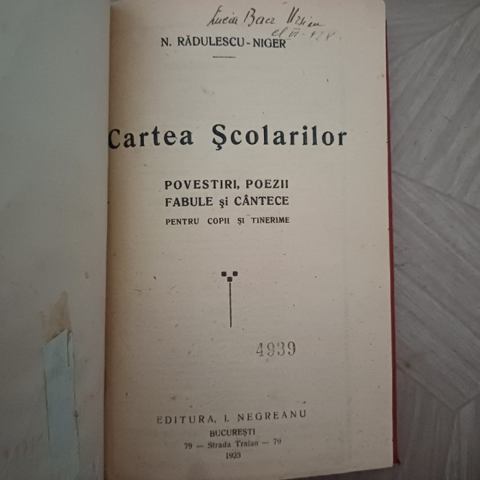 N.RADULESCU-NIGER-CARTEA SCOLARILOR-1923 S2.