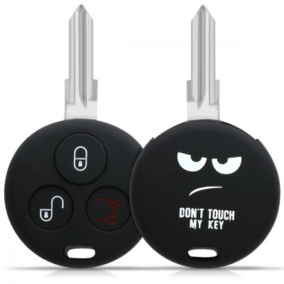 Husa Cheie Auto pentru Smart - 3 Butoane, Silicon, Negru, 45658.01 foto