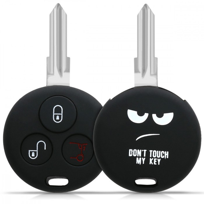 Husa Cheie Auto pentru Smart - 3 Butoane, Silicon, Negru, 45658.01