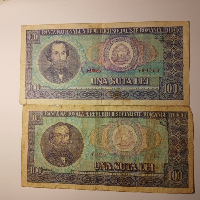 Di. 60. Bancnote 100 lei 1966 circulate