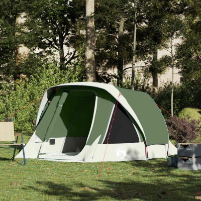 Cabină cort de camping, 4 persoane, verde, impermeabil foto