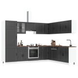 VidaXL Set dulap de bucătărie 14 piese &bdquo;Porto&rdquo; lemn negru prelucrat