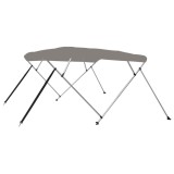 Parasolar barca Bimini cu 4 arcuri, gri, 243x196x137 cm