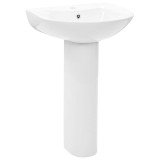 Cumpara ieftin Chiuveta de baie cu piedestal, alb, 520x440x190 mm, ceramica