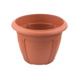 Ghiveci Flori, Model Teracota, Plastic, Diametru 27.5x20cm, Capacitate 6.5L, Oem