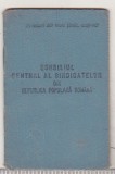 Bnk div Consiliul Central al sindicatelor RPR 1954 - carnet de membru - timbre