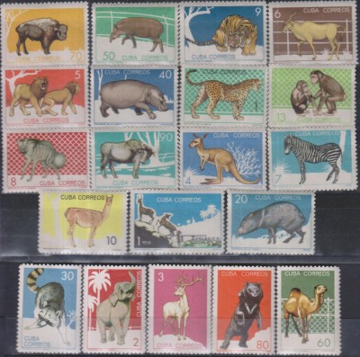 Timbre cu Grădina Zoologică din Cuba foto