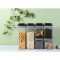 Cutii de Depozitare Alimente, Flippy, Set din 6 Cutii de tip Container, Recipiente pentru Cereale in Bucatarie, Diferite marimi, Transparente cu Capac