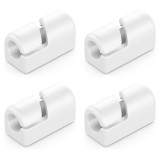 Set 4 Suporturi Cablu Autoadezive deleyCON MK5554, Albe, Montare Usoara, Organizator Cabluri Birou Casa