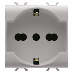 Priza schuko standard german italian 2M Gewiss Chorus bej satinat MAT GW13204