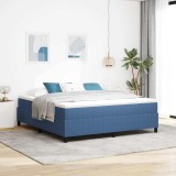 Pat Box Spring cu saltea albastră, Super King, din material CORDUROY