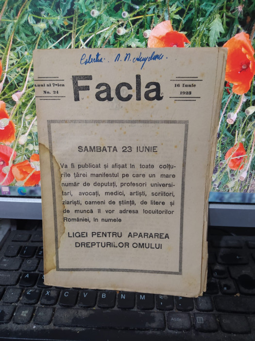 Facla 16 iunie 1923, anul 7 nr. 24, I.G. Duca, afacerea Sospiro, 147