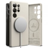 Husa MagSafe pentru Samsung Galaxy S25 Ultra S938, Ringke, Silicone, Crem