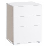 VASAGLE Noptiera cu 3 sertare, constructie robusta cu design modern minimalist, 45x35x59 cm, alb mat