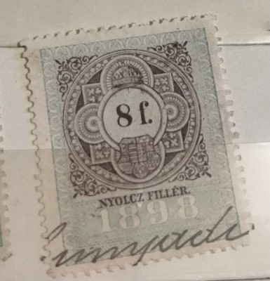Timbre Austroungaria 1898 8 Filleri foto