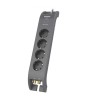Prelungitor cu protectie 4 prize 2m gri PHILIPS SPN5144A