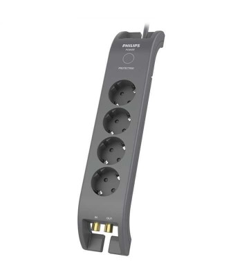 Prelungitor cu protectie 4 prize 2m gri PHILIPS SPN5144A foto