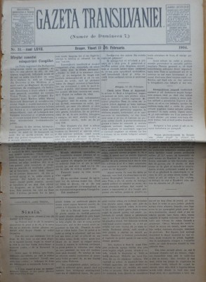 Gazeta Transilvaniei , Numer de Dumineca , Brasov , nr. 33 , 1904 foto