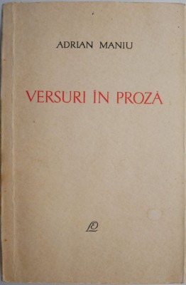 Versuri in proza &amp;ndash; Adrian Maniu foto