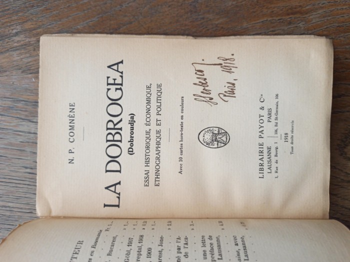 LA DOBROGEA (DEBROUDJA) de N.P. COMNENE, PARIS 1918 , HARTI