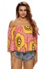 Top Dama Larg Imprimeu Colorat Umeri Goi Maneci Largi Trei Sferturi Elastic S/M/L/XL Poliester