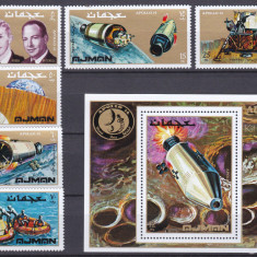 DB1 Cosmos Ajman Apollo 14 6 v. + SS MNH