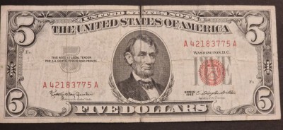 America 5 Dolari 1963 seria A42183775A foto