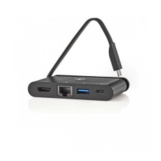 Adaptor USB Type C - HDMI USB3.0 Gigabit Ethernet USB Type C PD 100W negru Nedis