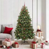 vidaXL Brad de Crăciun artificial Verde 180 cm PVC și Metal 3395693