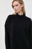 BOSS pulover de lana femei, culoarea negru