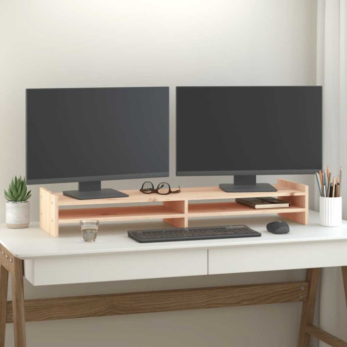 Suport pentru monitor, 100x27x15 cm, lemn masiv de pin