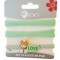 Set 3 elastice de par, Love, 8 cm, Verde, 47BJ